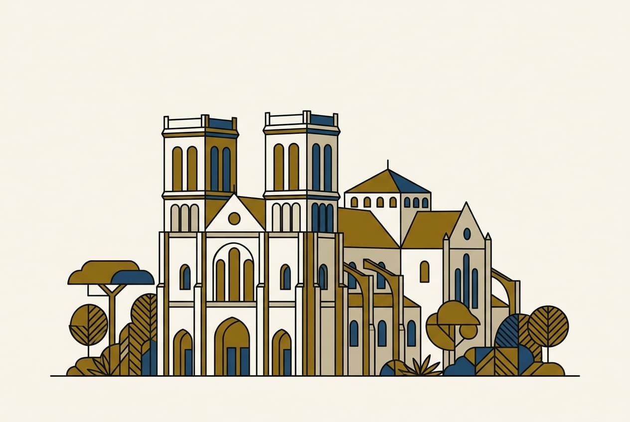 Illustration plate : Cathédrale de Libreville, architecture restaurée.